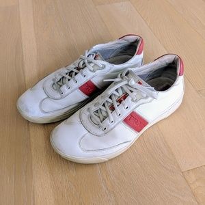 Men's White Prada Leather Sneakers Size 11